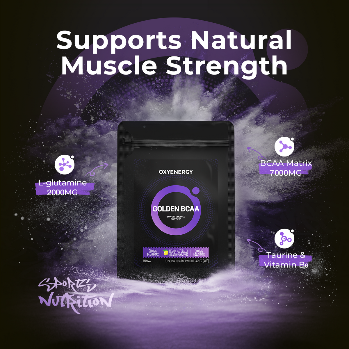 GOLDEN BCAA - Supports Natural Muscle Strength - Oxyenergy.us