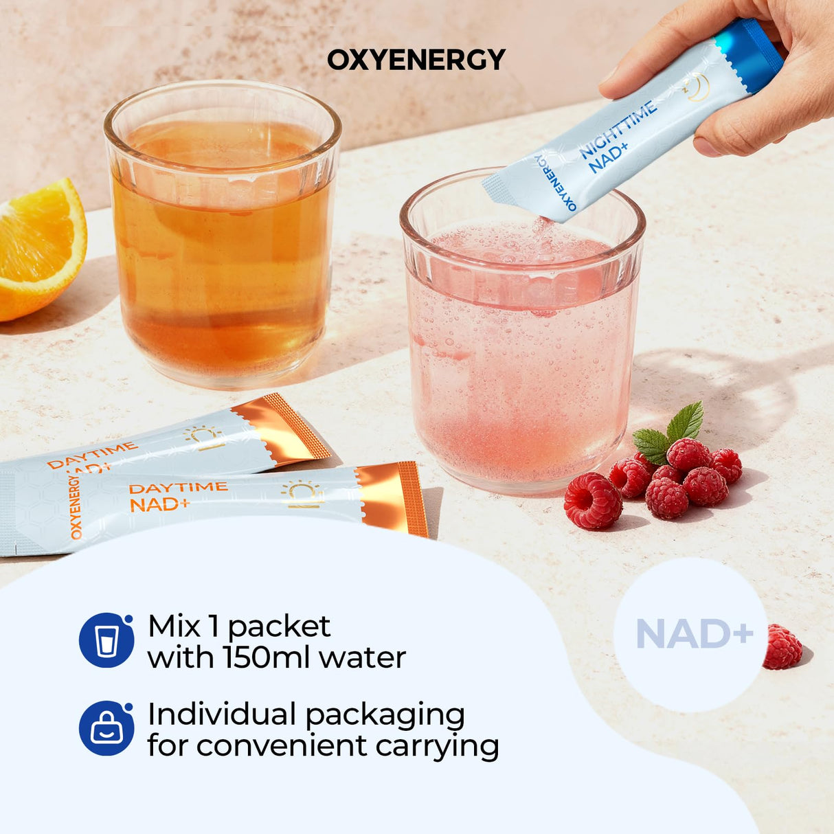 OxyEnergy NAD Supplement 1550 mg-Daytime Nicotinamide Riboside + Nighttime