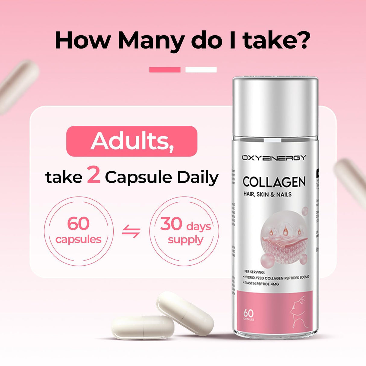 OxyEnergy Collagen Peptides Capsules for Women