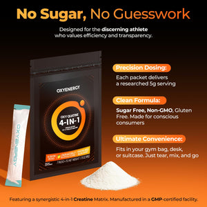 OxyEnergy Creatine Monohydrate Powder Travel Packs - Oxyenergy.us