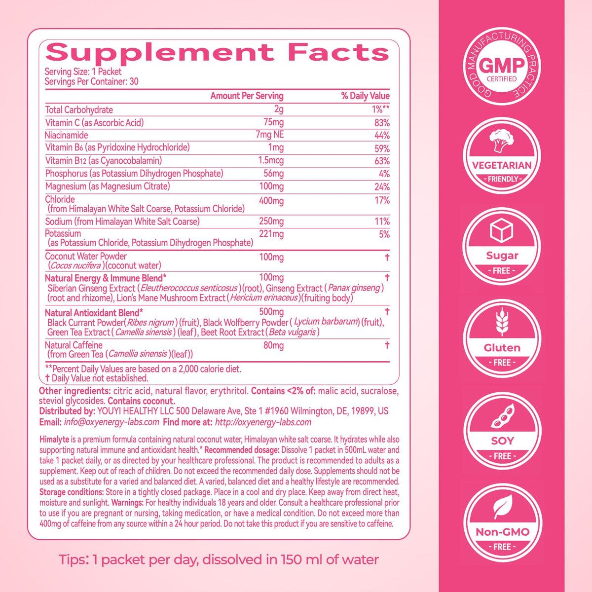 HIMALYTE Electrolyte Powder Packets – Sea Salt Lemon