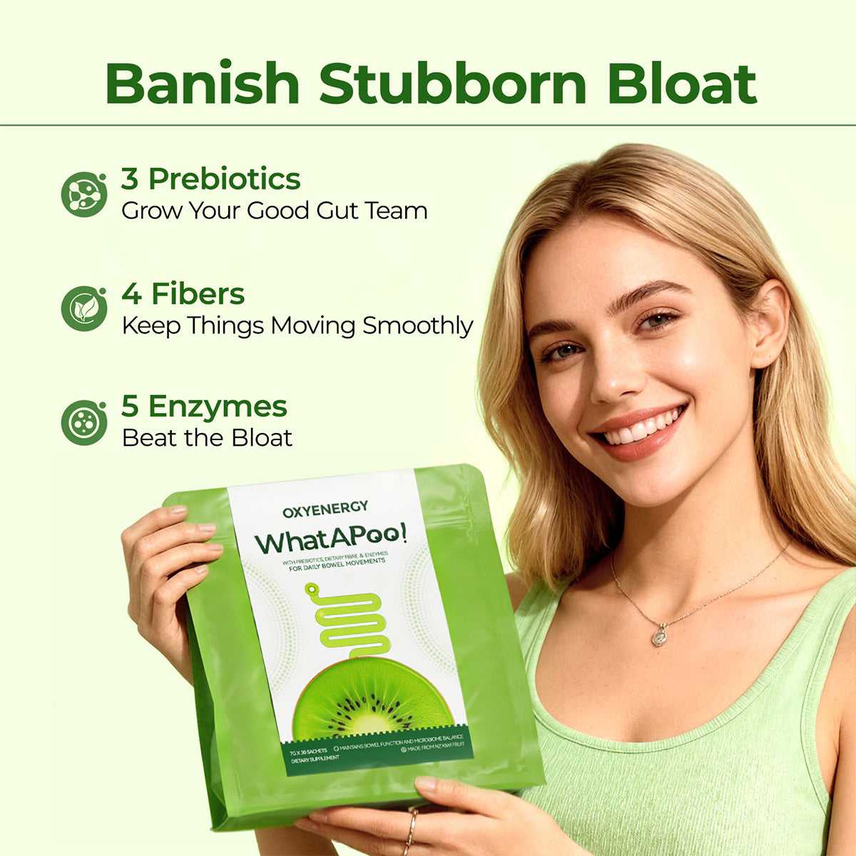 OXYENERGY WhatAPoo! Gentle Daily Fiber + Digestive Comfort
