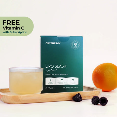 Lipo Slash 16-in-1 Slimming Powder | 4-in-1 Carbs & Fat Blocker, Appetite Suppressant, Metabolism Booster & Detox Drink for Weight Management - Oxyenergy.us