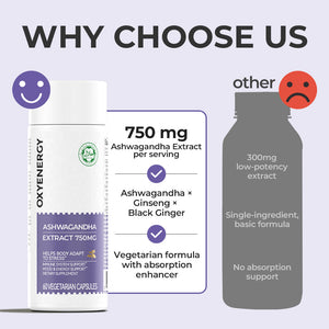 ASHWAGANDHA EXTRACT 750MG - Oxyenergy.us