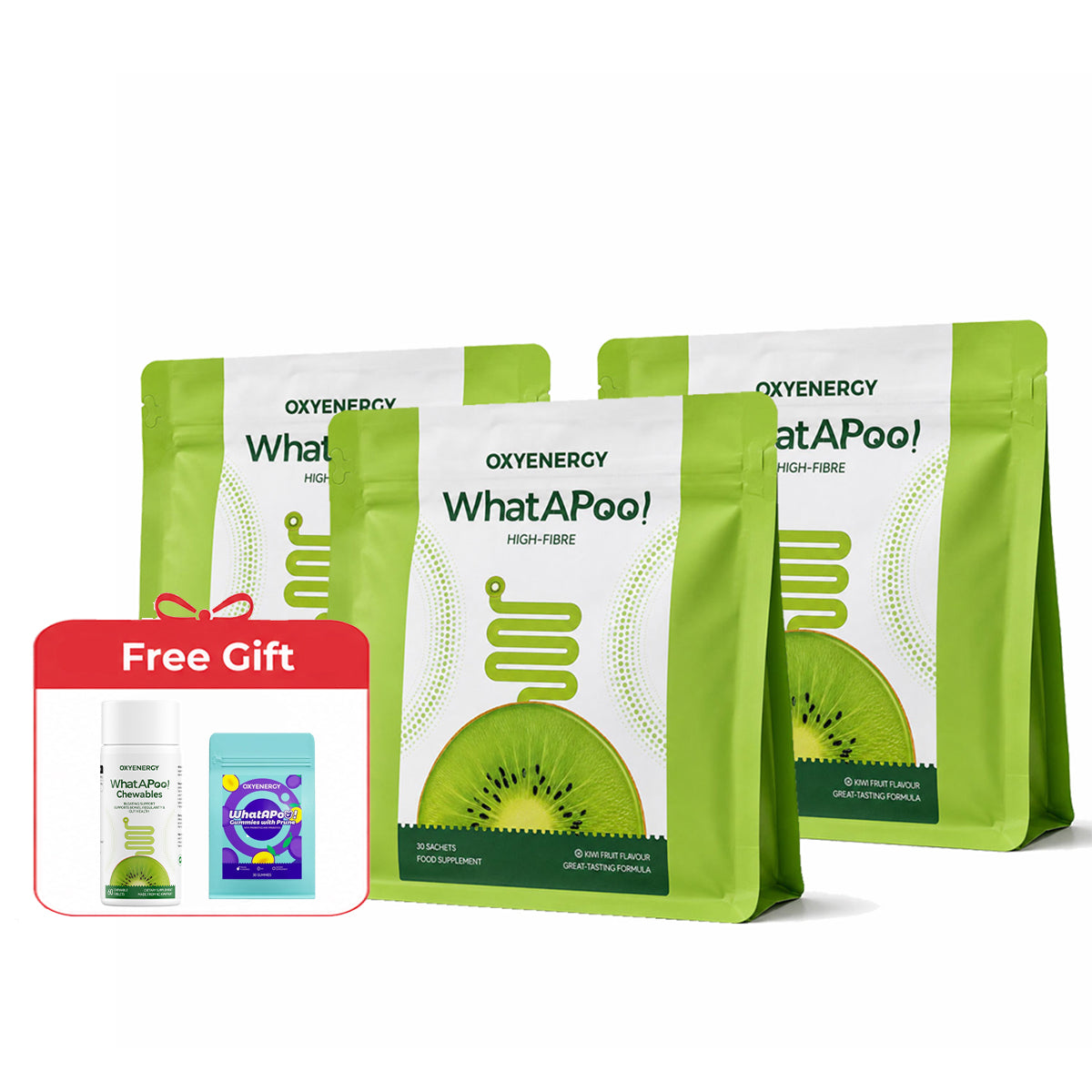 OXYENERGY WhatAPoo! Gentle Daily Fiber + Digestive Comfort