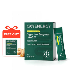 OXYENERGY Digestive Enzymes Powder with DigeZyme® Multi-Enzyme Complex-buy one get one free
