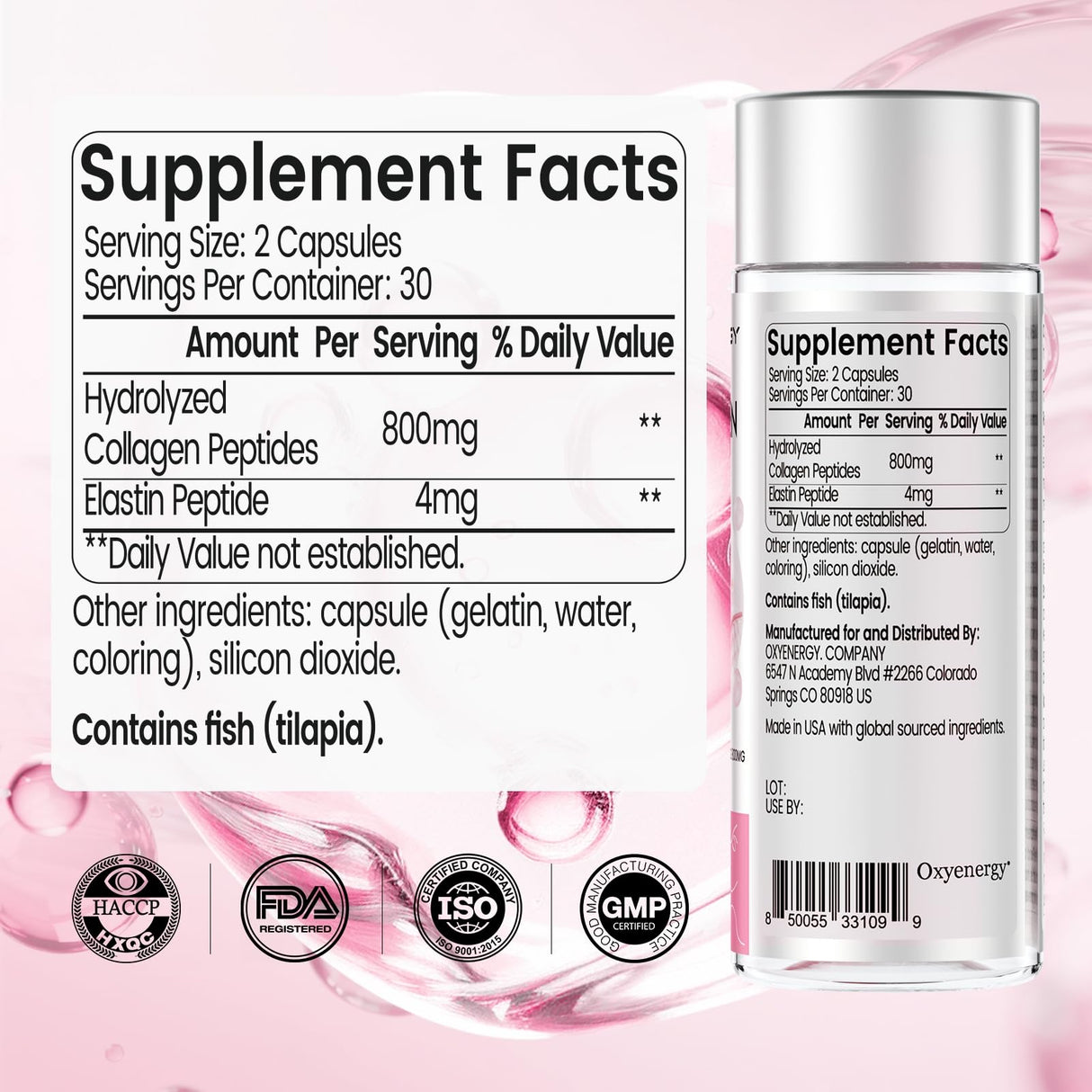 OxyEnergy Collagen Peptides Capsules for Women