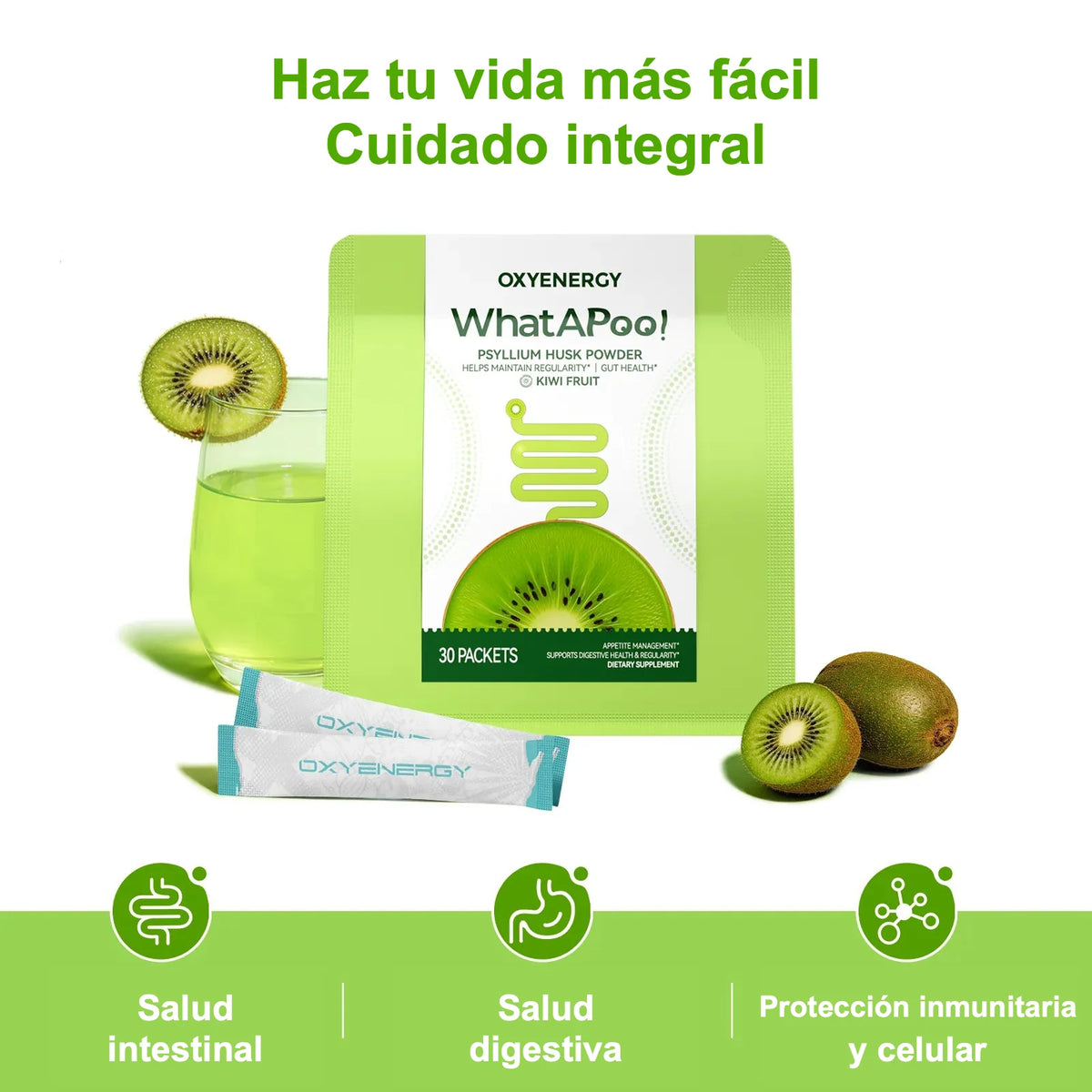 OXYENERGY WhatAPoo! Fibra diaria suave + bienestar digestivo